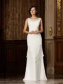 Sheath/Column Scoop Floor-Length Chiffon Mother of the Bride Dresses With Beading