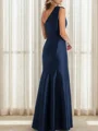 Sheath/Column Satin One Shoulder Sleeveless Floor-Length Mother of the Bride Dress