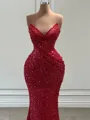 Sheath V-neck Sequin Floor-Length Porm Dress