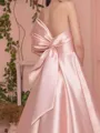 A-line Straight Floor-Length Satin Porm Dress