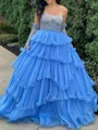 A-line Organza Straight Sleeveless Sweep Train Prom Dresses
