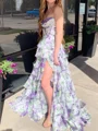 A-line Other Sweetheart Sleeveless Sweep Train Prom Dresses