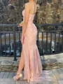 Sheath Tulle Straight Sleeveless Court Train Prom Dresses