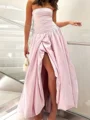 A-line Taffeta Straight Sleeveless Ankle-Length Prom Dresses