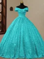 Ball-Gown Off-the-Shoulder Floor-Length Corset Prom Dress