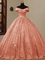Ball-Gown Off-the-Shoulder Floor-Length Corset Prom Dress