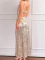 Sheath Square Sequin Ankle-Length Prom Dress