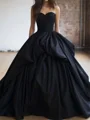 A-line Sweetheart Ruffles Floor-Length Satin Corset Prom Dress