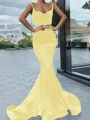 Trumpet/Mermaid Sweetheart Sweep Train Silk Like Satin Prom Dress