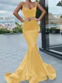 Trumpet/Mermaid Sweetheart Sweep Train Silk Like Satin Prom Dress