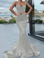 Trumpet/Mermaid Sweetheart Sweep Train Silk Like Satin Prom Dress