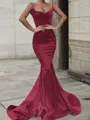 Trumpet/Mermaid Sweetheart Sweep Train Silk Like Satin Prom Dress