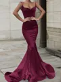 Trumpet/Mermaid Sweetheart Sweep Train Silk Like Satin Prom Dress