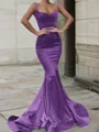 Trumpet/Mermaid Sweetheart Sweep Train Silk Like Satin Prom Dress