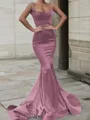Trumpet/Mermaid Sweetheart Sweep Train Silk Like Satin Prom Dress