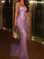 Sheath Square Rhinestone Sweep Train Corset Prom Dress