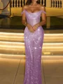 Sheath Off-the-Shoulder Pleated Floor-Length Corset Prom Dress