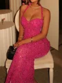 Sheath Halter Sequin Floor-Length Prom Dress