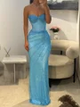 Sheath One-Shoulder Pleated Floor-Length Prom Dress