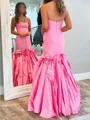 Mermaid Straight Flower Floor-Length Taffeta Corset Prom Dress
