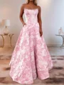 A-line Straight Rhinestone Sweep Train Other Corset Prom Dress