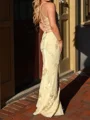 Sheath Spaghetti Straps Appliques Lace Floor-Length Lace Corset Prom Dress