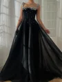 A-line Square Rhinestone Floor-Length Other Corset Prom Dress