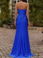 Sheath Straight Pleated Floor-Length Silk Like Satin Corset Prom Dress