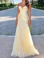 Sheath Sweetheart Pleated Floor-Length 30D Chiffon Corset Prom Dress