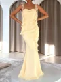 Sheath Square Ruffles Floor-Length 30D Chiffon Corset Prom Dress