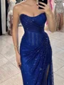 Sheath Straight Pleated Floor-Length Corset Prom Dress