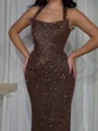 Sheath Halter Sequin Floor-Length Prom Dress