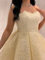 A-line Straight Cascading Ruffles Floor-Length Prom Dress