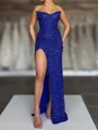 Sheath Straight Sequin Floor-Length Prom Dress