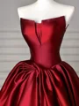 A-line Straight Ruffles Floor-Length Satin Corset Prom Dress