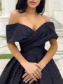 Ball Gown Off-the-Shoulder Sweep Train Prom Dress With Ruffles