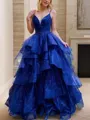 A-Line/Princess V-neck Floor-Length Prom Dress With Beading