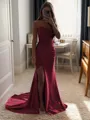 Sheath/Column Silk Like Satin Sequin Sweetheart Sleeveless Court Train Porm Dress