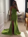 Sheath/Column Silk Like Satin Sequin Sweetheart Sleeveless Court Train Porm Dress