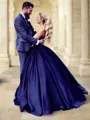 Ball Gown Sweetheart Sweep Train Satin Prom Dress