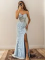 Sheath Sweetheart Appliques Lace Floor-Length Tulle Corset Porm Dress
