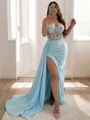 Sheath Sweetheart Appliques Lace Court Train Jersey Corset Porm Dress