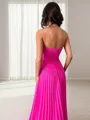 A-line Sweetheart Pleated Floor-Length Chiffon Porm Dress