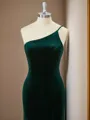 Sheath Velvet One-Shoulder Floor-Length Porm Dress