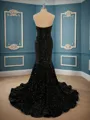 Mermaid Velvet Sequins Sweetheart Sweep Train Porm Dress