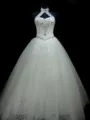 Ball Gown Halter Floor-Length Tulle Wedding Dresses With Beading