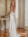 Sheath Halter Sweep Train Wedding Dress