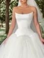 Ball Gown Straight Floor-Length Tulle Wedding Dress