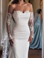 Sheath Sweetheart Beading Floor-Length Satin Convertible Wedding Dress