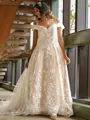 Ball Gown Sweetheart Court Train Lace Wedding Dress With Appliques Lace